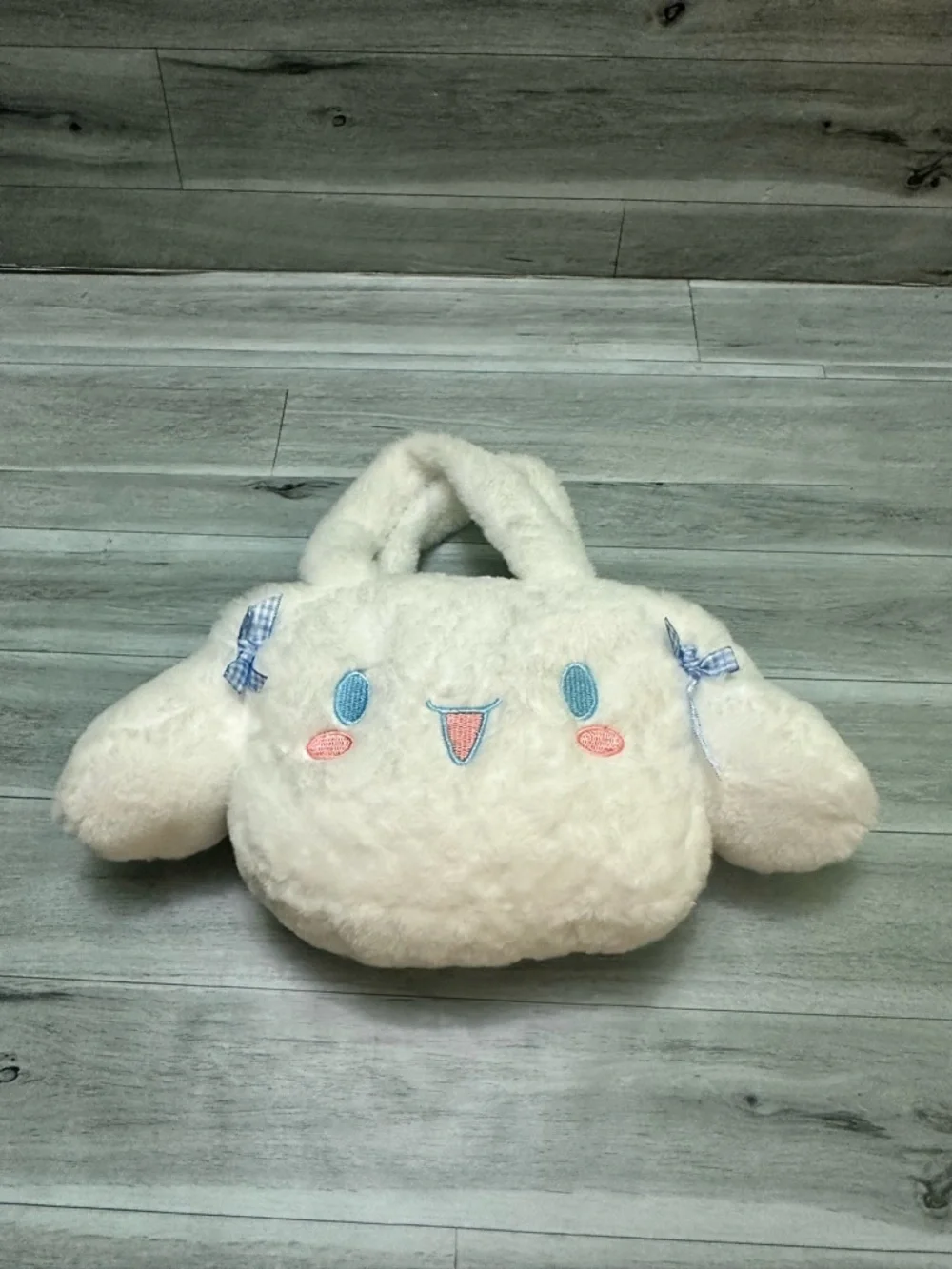 Sanrio  Cinnamonroll white  Plush Bunny Handbag with Bow Accent